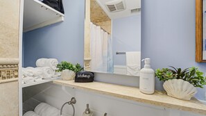 Hair dryer, towels