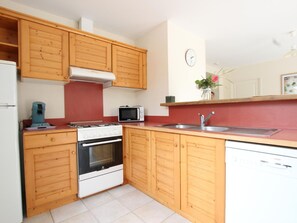 Fridge, microwave, dishwasher