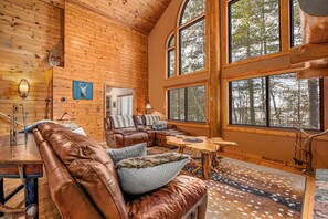 Smart TV, fireplace, video games, DVD player