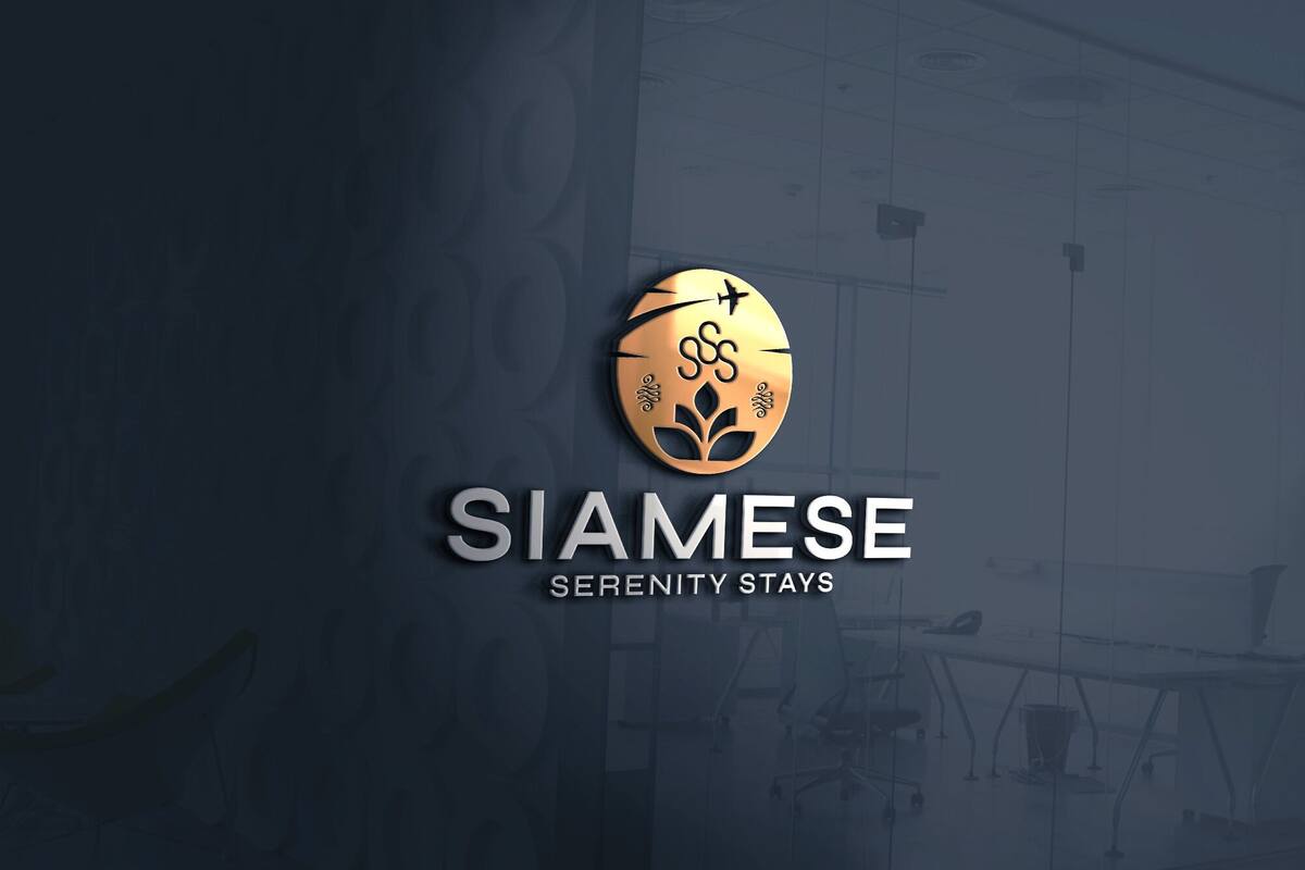 A logo with the text "SIAMESE" and "SERENITY STAYS" below it.