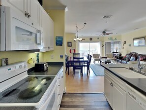 Fridge, microwave, oven, stovetop - Top Floor Condo w/ Ocean & Pool Views, Beach Access (Tybee Island)