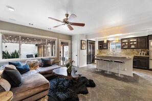 Smart TV, fireplace, printers