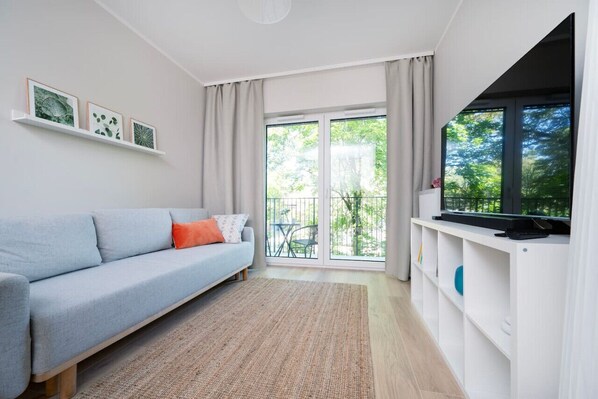 Smart TV, books, stereo