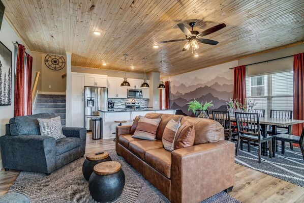 Smart TV, fireplace, video games, books