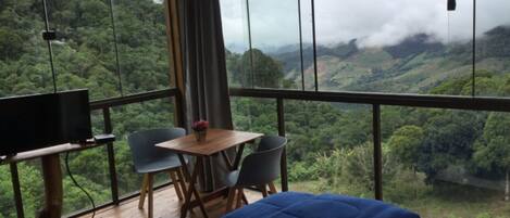 Panoramic Double Room, 1 Queen Bed, Non Smoking, Mountain View | Premium bedding, Select Comfort beds, minibar, individually decorated