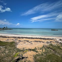 On the beach, sun-loungers, beach towels, snorkelling