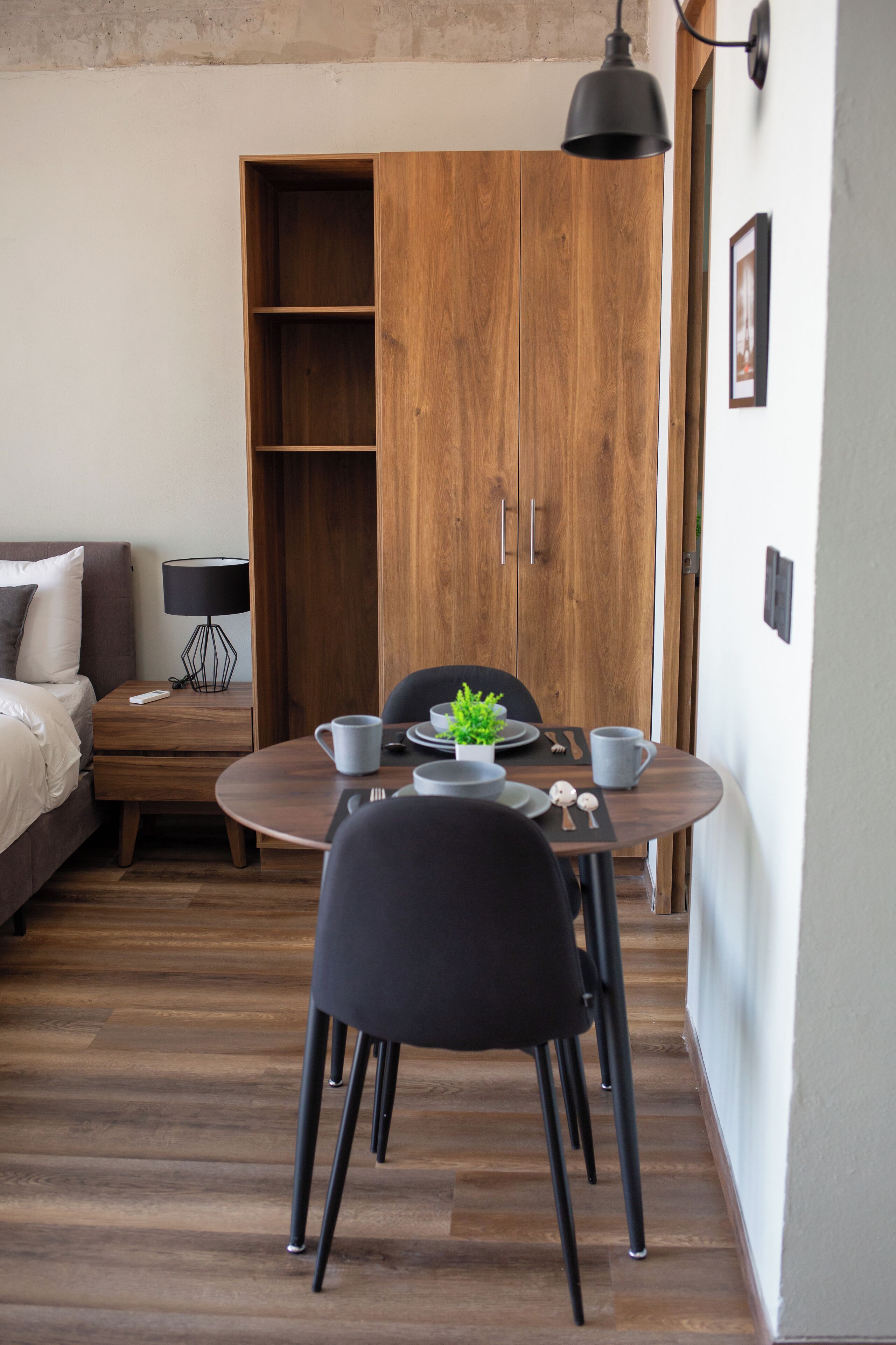 Premium bedding, down duvets, pillow-top beds, laptop workspace