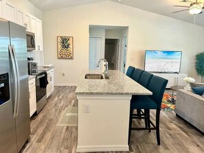 Fridge, microwave, oven, stovetop - New Spacious Home w/ Heated Saltwater Pool & Private Pier! (Cape Coral)