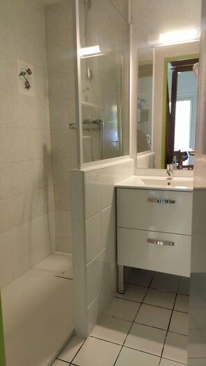 Shower, hair dryer, towels - Maison Bord de mer Vendres Plage (Vendres)