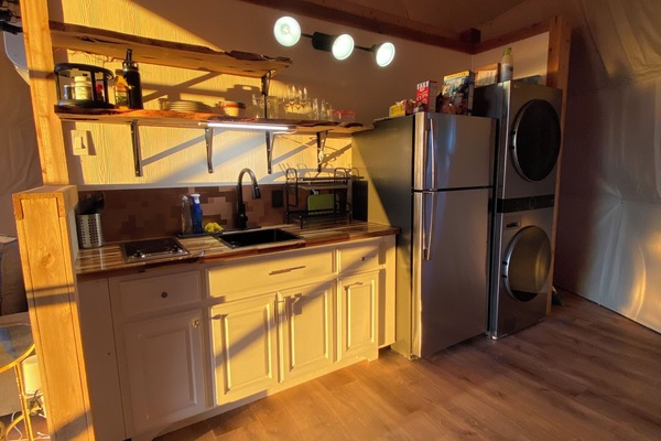 Frigorífic, microones, placa de cuina i cafetera i tetera