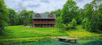 Cozy cabin in tranquil setting overlooking pond