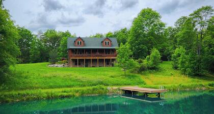 Cozy cabin in tranquil setting overlooking pond