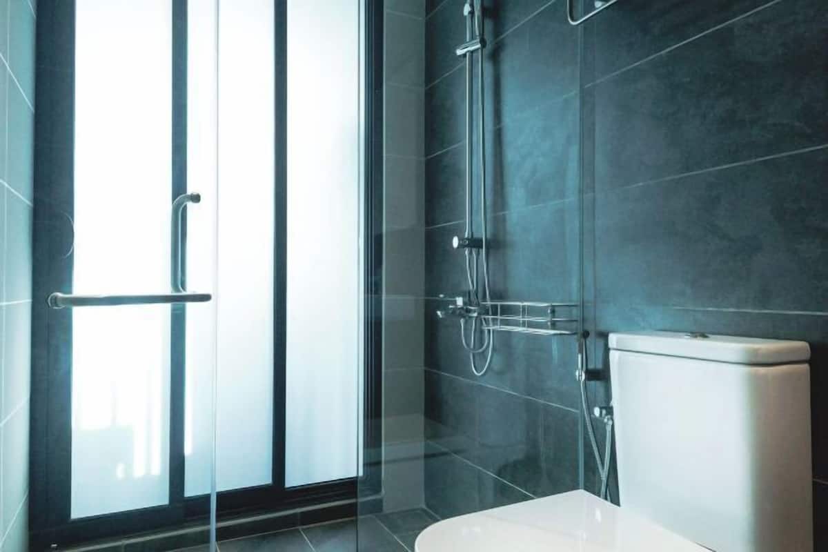 Shower, rainfall showerhead, hair dryer, bidet