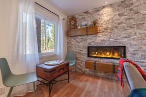 Fireplace - Cozy Cabin Private Hot-Tub Walk to Lake by Sierra Getaways (Kings Beach)