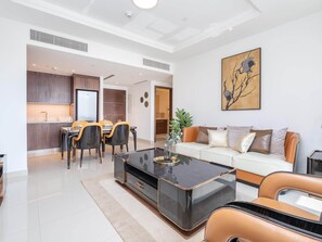 Apartment | Living room - 1BR Dlx City View Near Dubai Mall by Belvilla (Dubai)