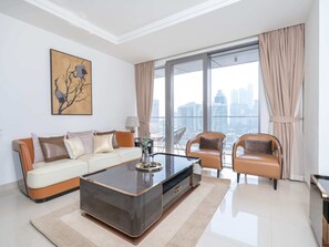 Apartment | Living area - 1BR Dlx City View Near Dubai Mall by Belvilla (Dubai)