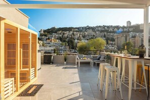 Apartment, Balcony | Terrace/patio - MAMAD - Bahai Gardens Penthouse by Sea N' Rent (Haifa)