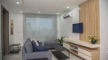 Apartment, Accessible, Kitchenette | Ruang tamu | TV