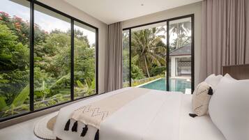 Grand Villa, 4 Bedrooms, Pool View | 4 bedrooms, in-room safe, desk, laptop workspace