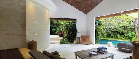 Villa | Living room | 35-inch flat-screen TV with satellite channels