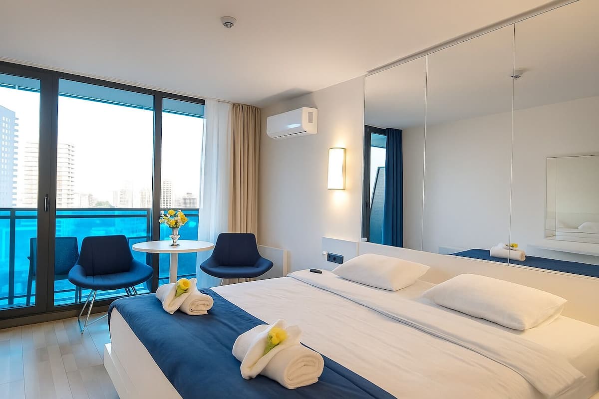 Suite Deluxe, vista mare | 1 camera, una scrivania, postazione laptop, insonorizzazione