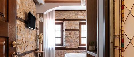 Laptop workspace, blackout drapes, soundproofing, iron/ironing board