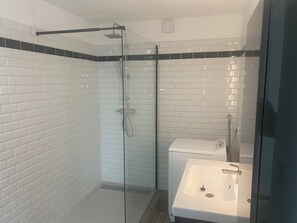 Regadera, secadora de cabello, toallas 