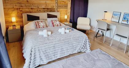 New 2024 chalet for 12 with jacuzzi, ski-room and parking in La Plagne