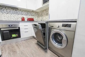 Microwave, oven, stovetop, dishwasher