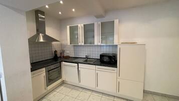 Business Condo, 2 Bedrooms | Private kitchen | Full-sized fridge, microwave, oven, stovetop