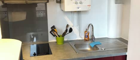 Kühlschrank, Mikrowelle, Herdplatte, Geschirrspüler