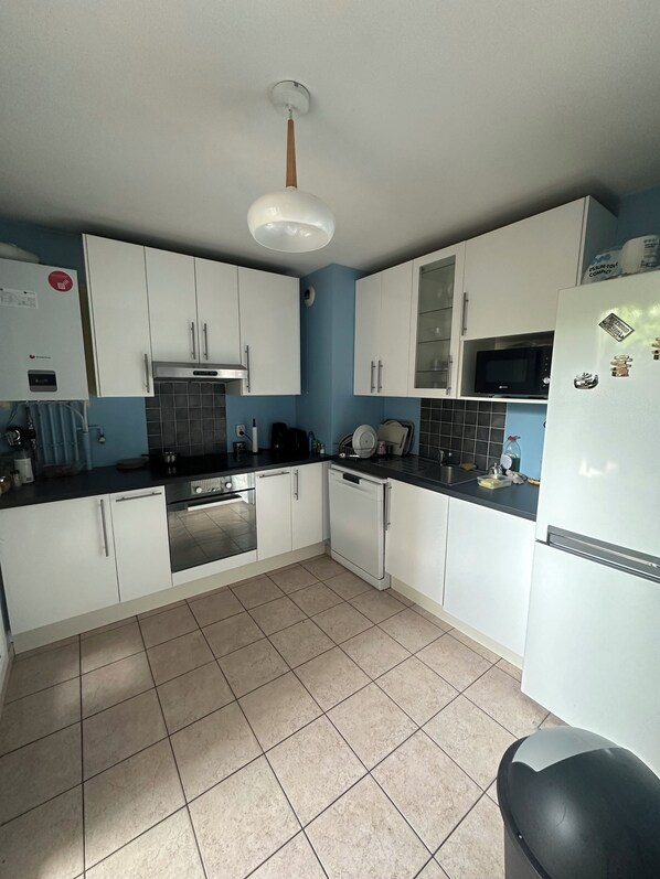 Kühlschrank, Mikrowelle, Ofen, Herdplatte