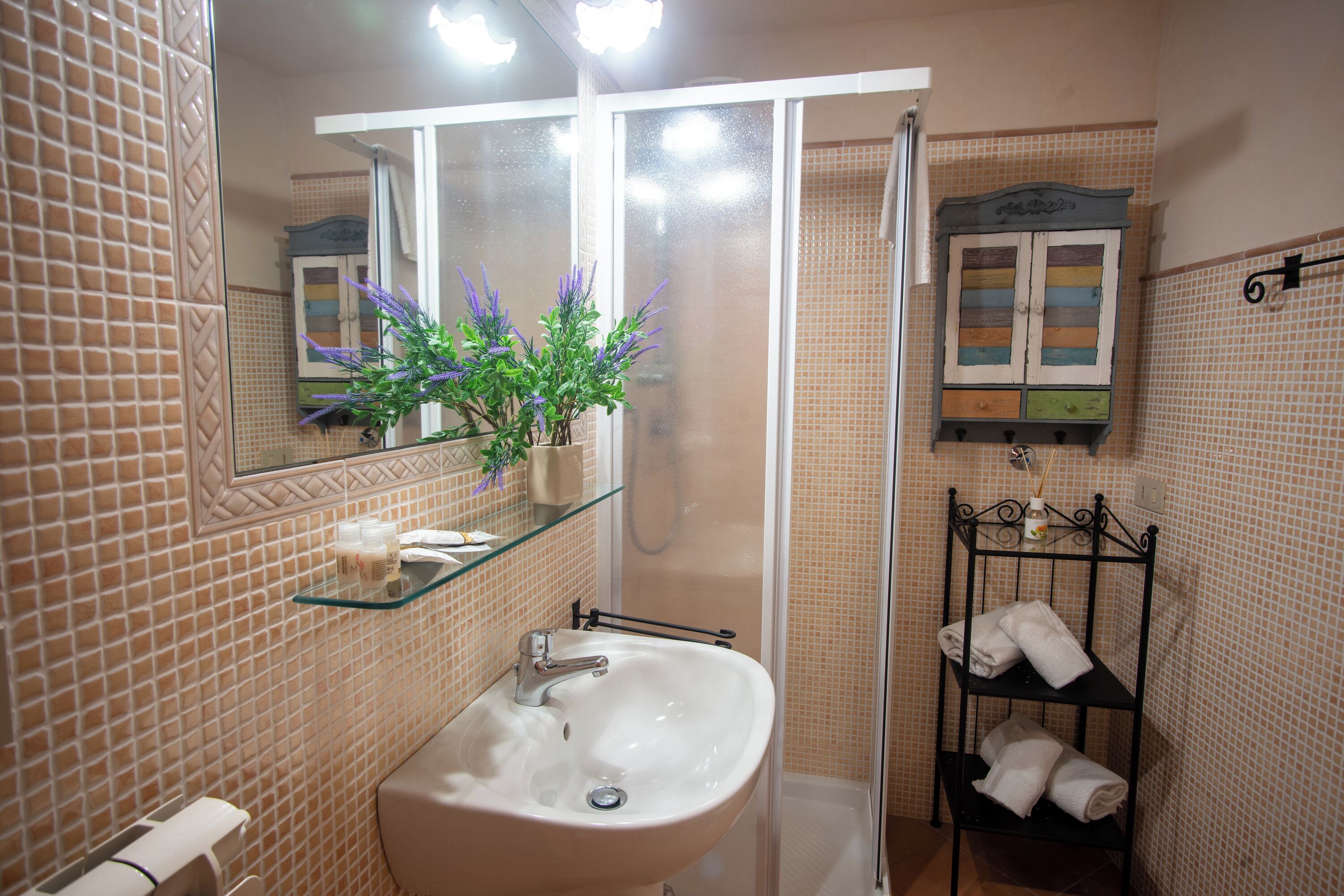 Dusche, Haartrockner, Bidet, Handtücher