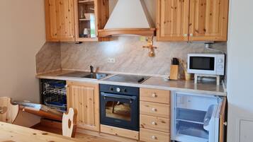 Frigorífico, microondas, horno y lavavajillas