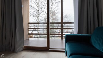 公寓 (2 Bedrooms) | 起居区 | 55-英寸智能电视（配备卫星频道）、Netflix、流媒体服务