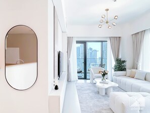 Apartment (2 Bedrooms) | Living room - Luxurious Burj Royale 2B Full Burj Khalifa View (Dubai)