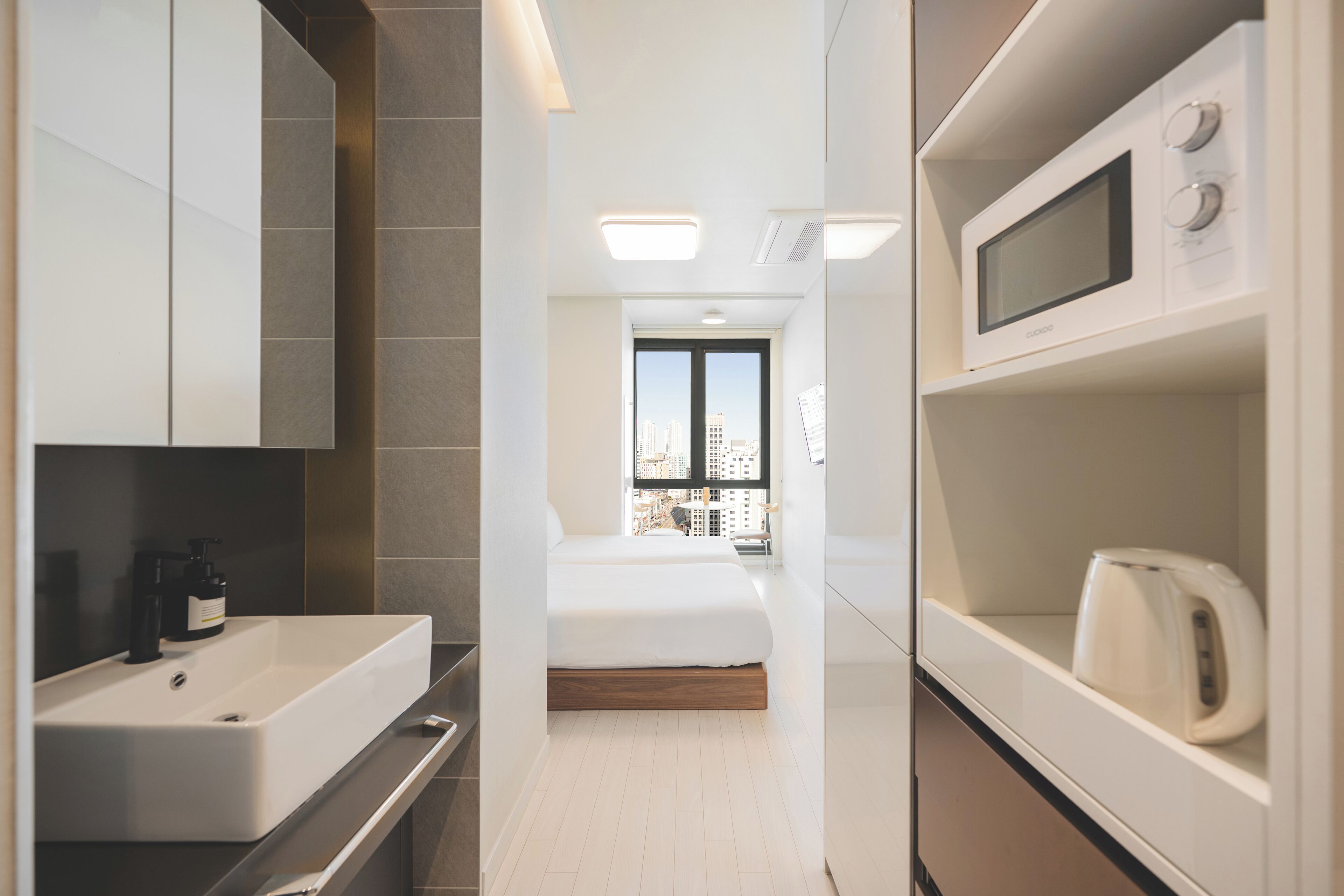 트윈룸, 싱글침대 2개, 시내 전망 | 무료 WiFi