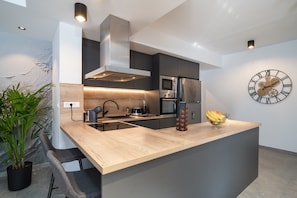 Exclusive Villa | Private kitchen | Full-size fridge, microwave, oven, dishwasher