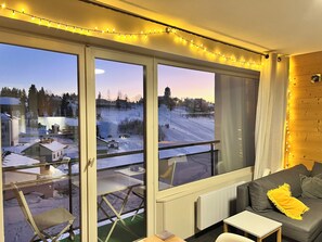 Smart TV, DVD player, books, video library