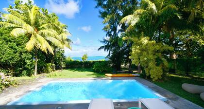 Villa Le Badamier Rose, Pied Dans L'eau, Piscine, Plage a L'infini de Riambel