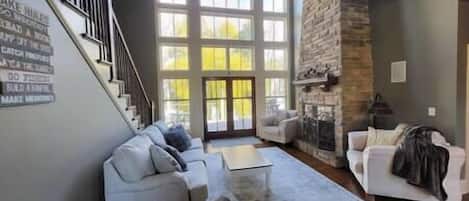 TV, fireplace, table tennis