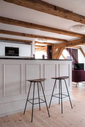 Superior-Penthouse | Eigene Küche | Großer Kühlschrank, Ofen, Herdplatte, Geschirrspüler