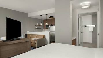 In-room safe, desk, laptop workspace, blackout drapes