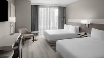 In-room safe, desk, laptop workspace, blackout curtains