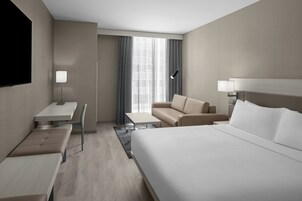 In-room safe, desk, laptop workspace, blackout drapes