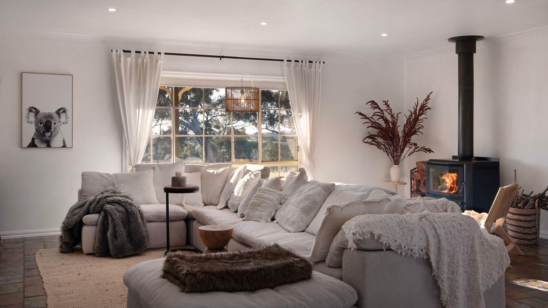 Smart TV, fireplace