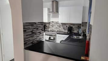 Apartment | Private kitchen | Fridge, microwave, oven, stovetop