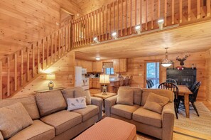 Smart TV, fireplace, video games, foosball