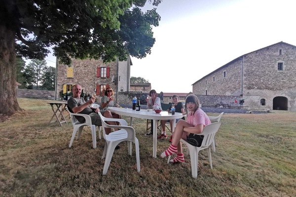 Alfresco dining in the spacious garden.