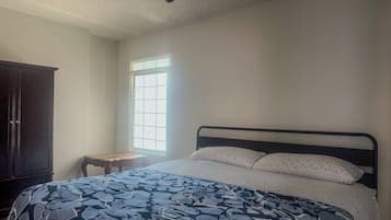 1 bedroom, iron/ironing board, bed sheets